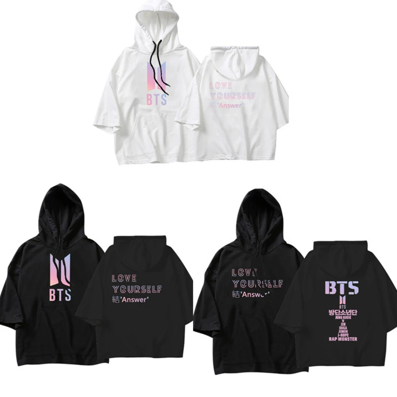 Short-sleeved hooded T-shirt album support
