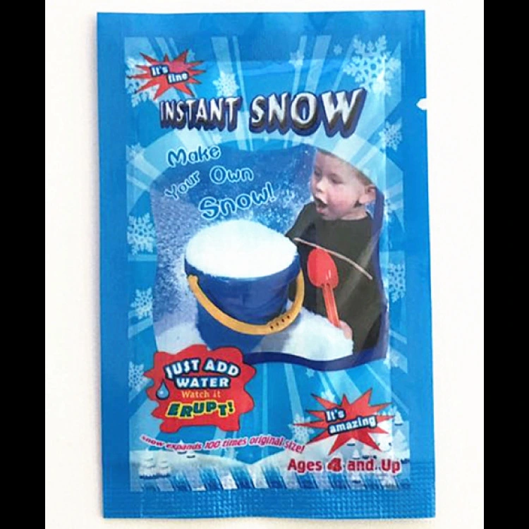 Artificial snow swelled snowflake powder