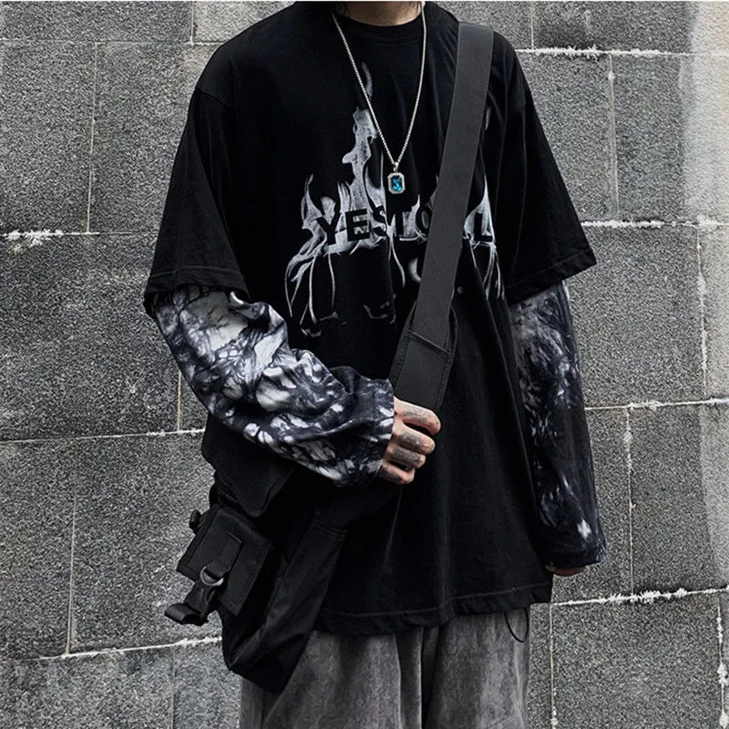 Diablo Funeral Long Sleeve Men's Fake Two Pieces