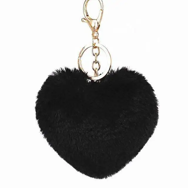 Love Heart Shaped Plush Keychain