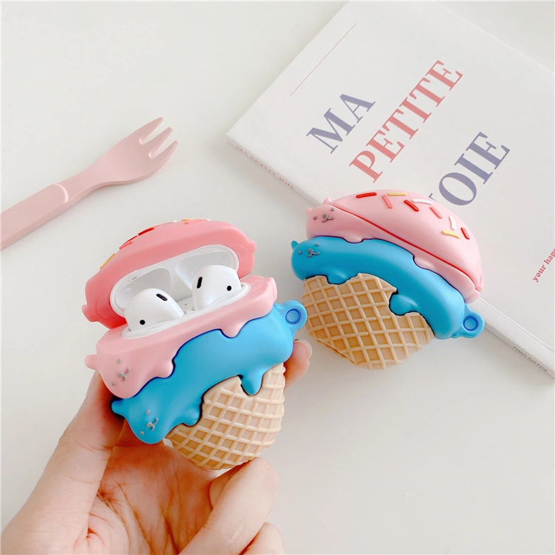 Compatible with Apple, Cute Stereo Cat Ice Cream Wireless Earphone Protective Cover