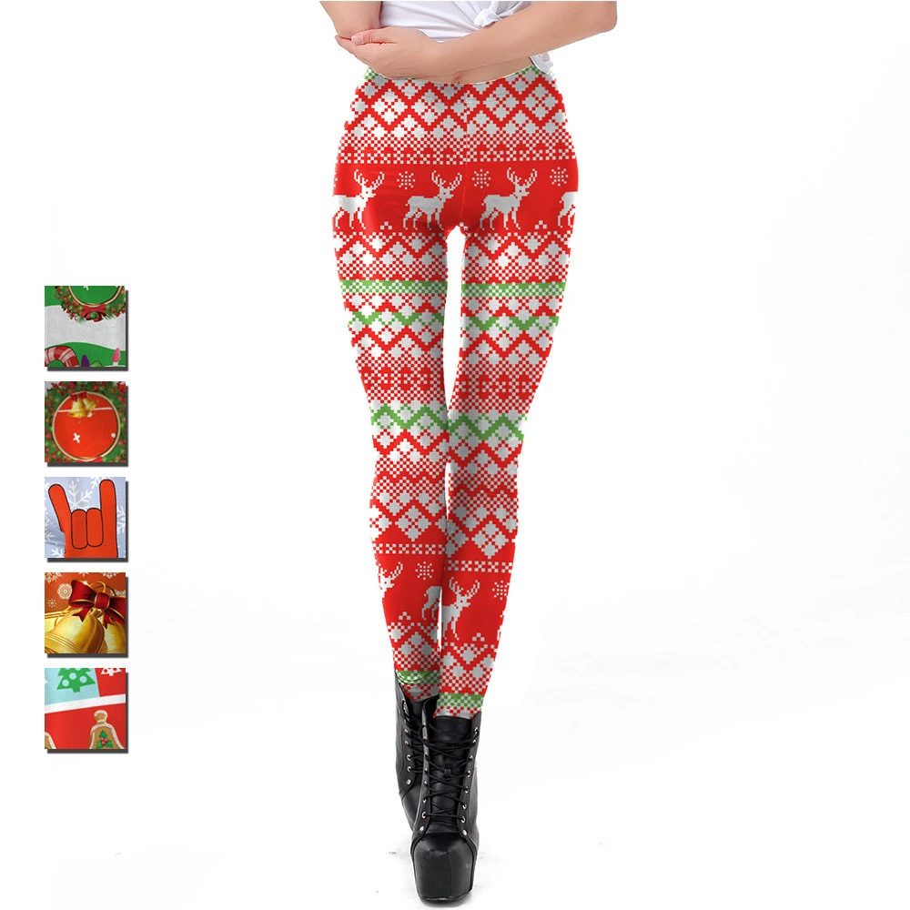 Christmas digital print tight leggings