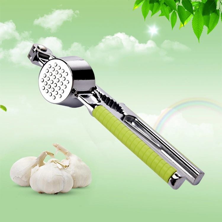 Stainless steel garlic squeezer