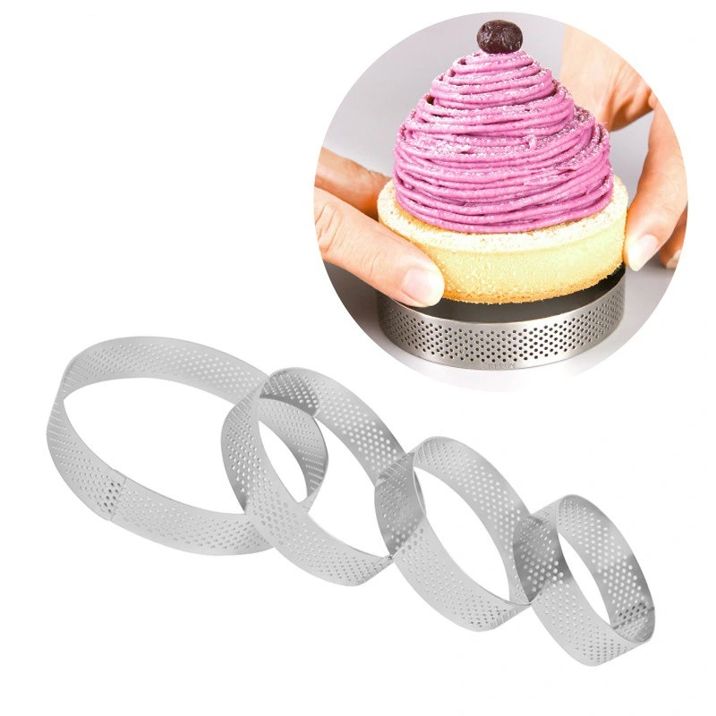 304 stainless steel perforated French ring tart ring tower ring mold