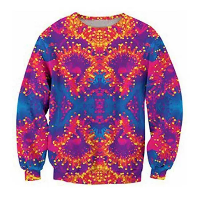 Color Vision 3D printing hoodie sweater men and women couple sweater