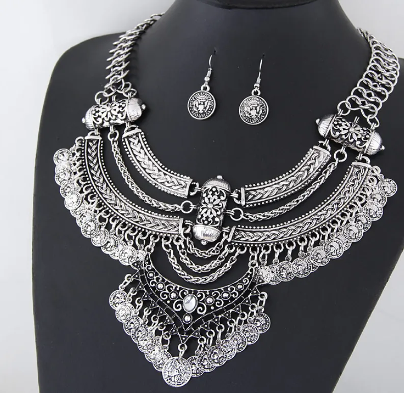 Coin set necklace