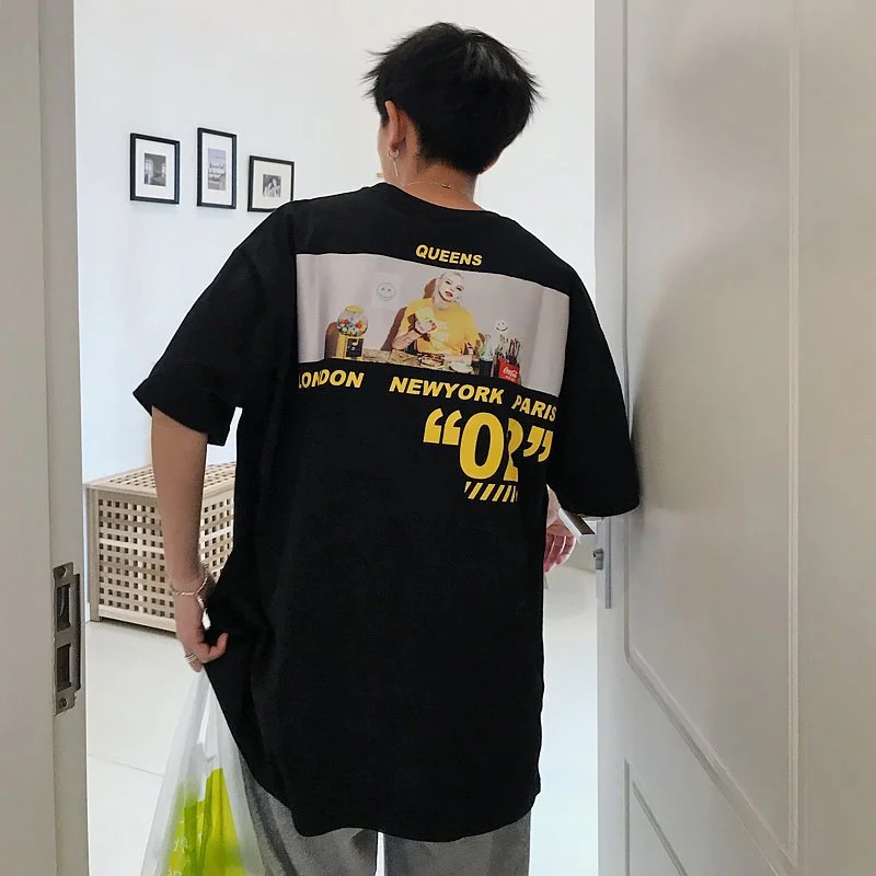 Men's plus-size T-shirt with a top