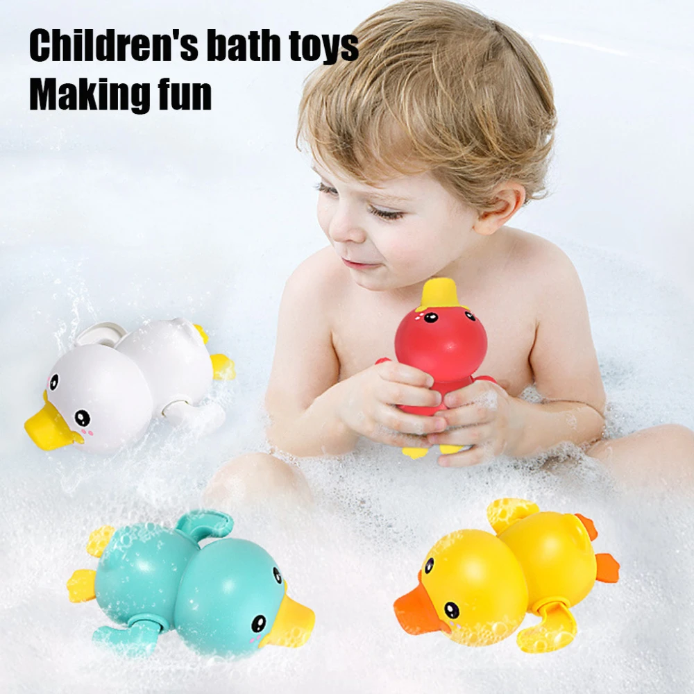 Children bathing in water duck