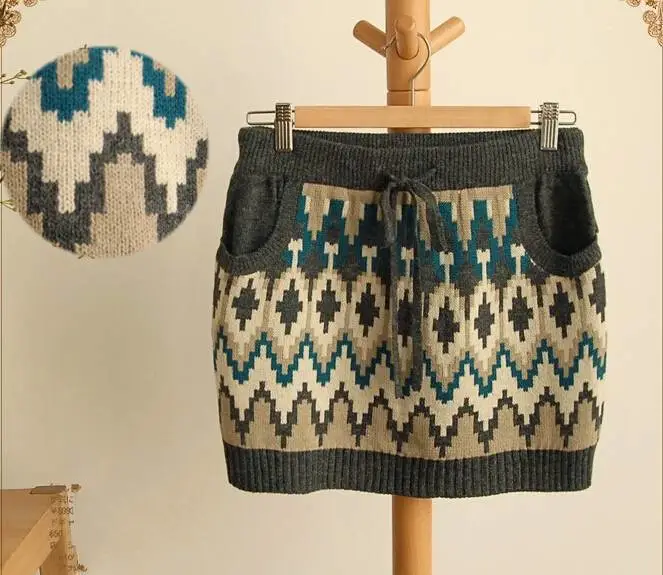 Knit bag hip bottom skirt