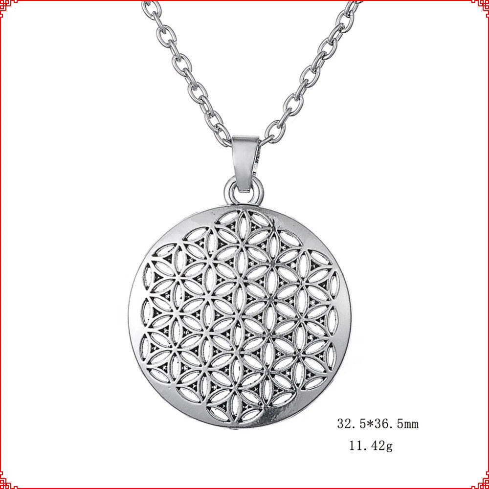 Flower of life life life wheel zinc alloy clavicle Necklace