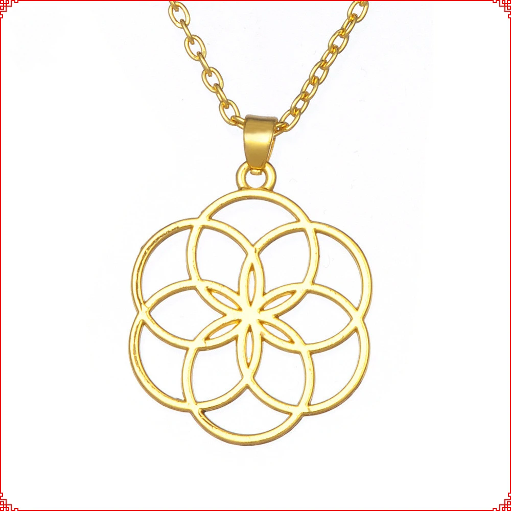 Flower of life life life wheel zinc alloy clavicle Necklace