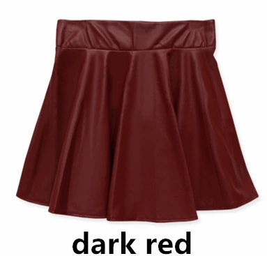 High waist Faux Leather Skirt sun skirt pleated skirt