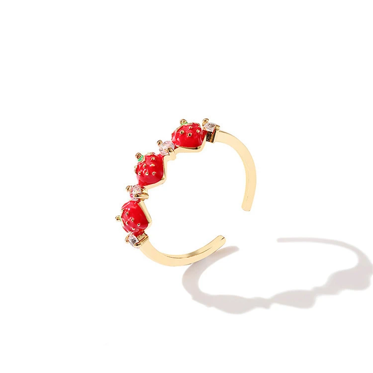 Small strawberry forefinger ring
