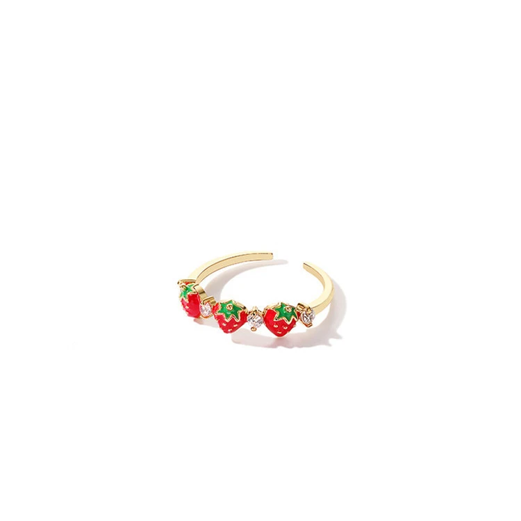 Small strawberry forefinger ring