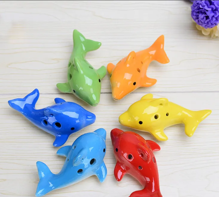 Dolphin Ocarina 6-hole middle tone C-key children's beginner's study of little Ocarina