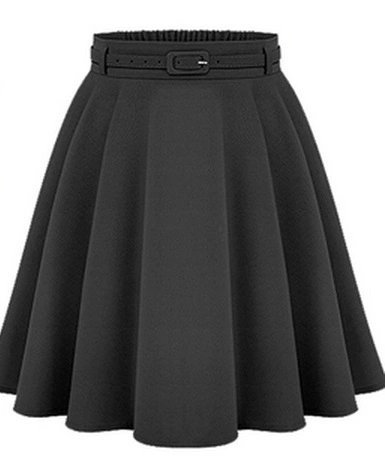 Solid color A-line skirt