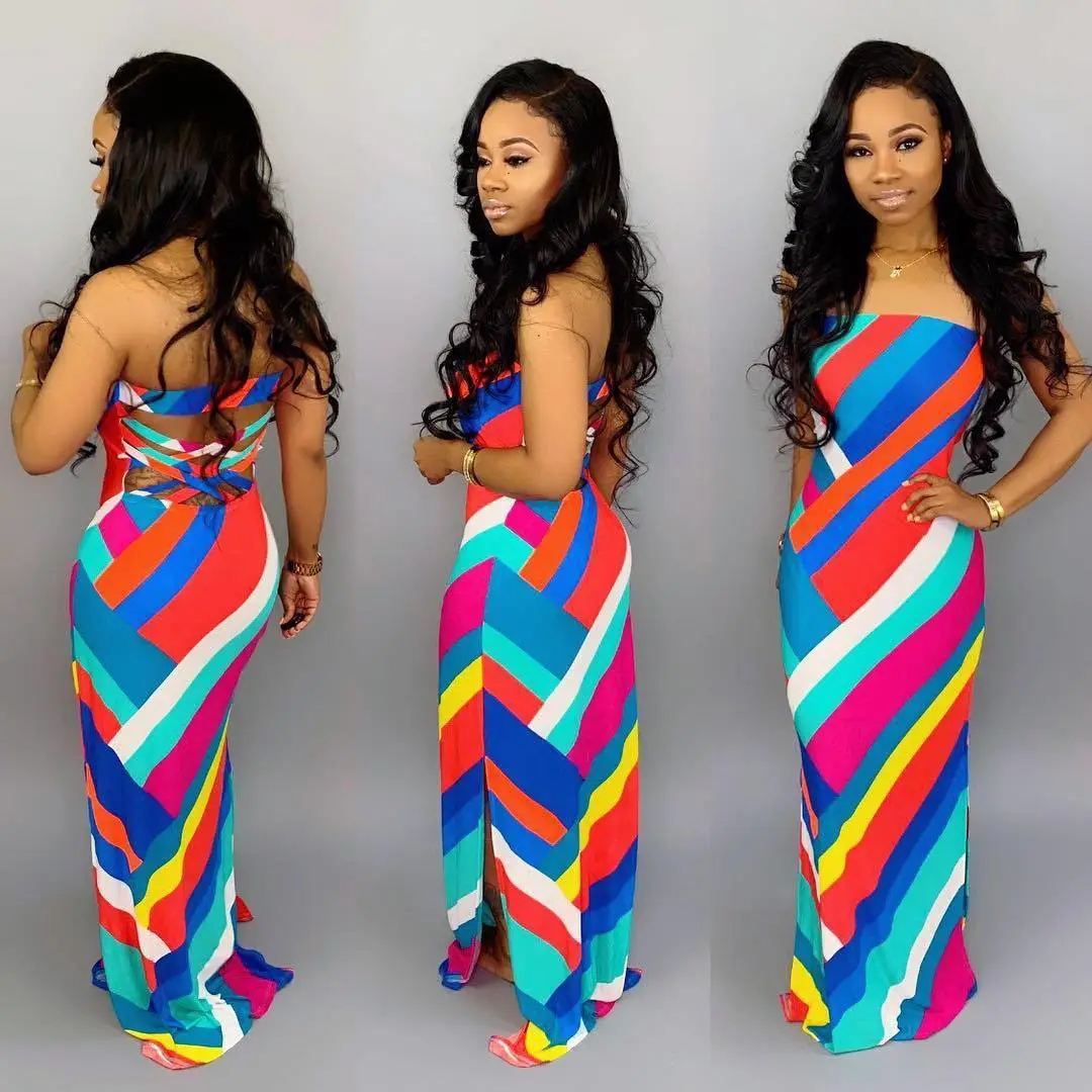 Printed halter dress