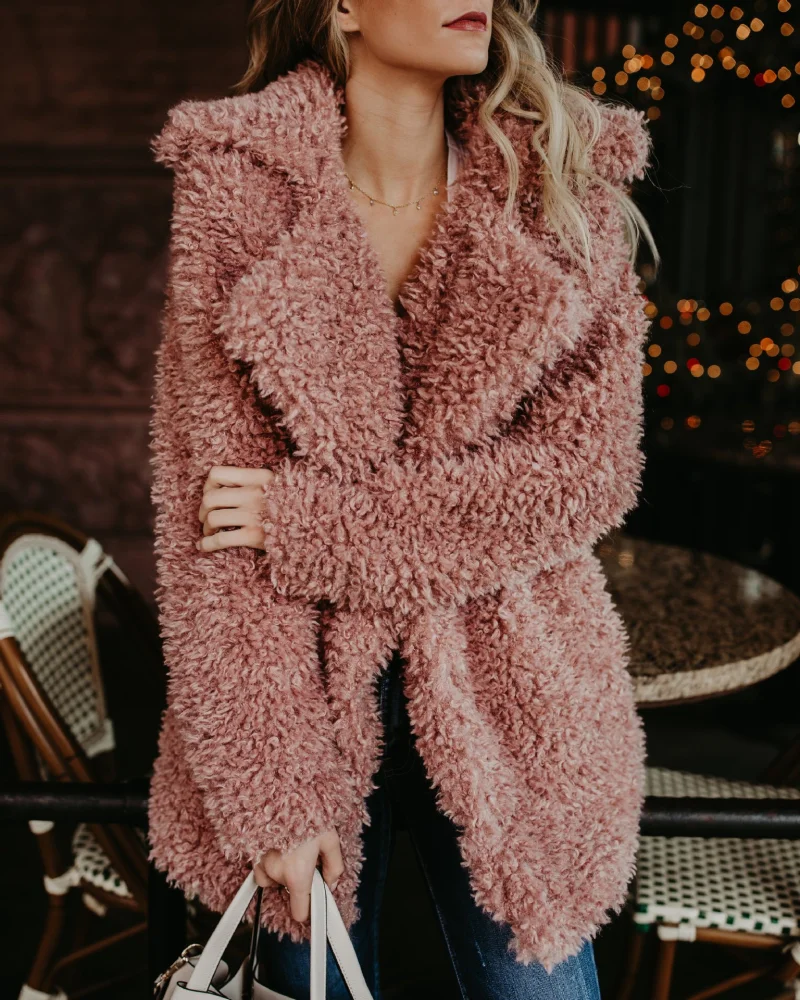 Faux fur coat women Europe and America