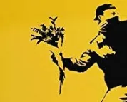 Art Wall Sticker for Boys Holding Flowers