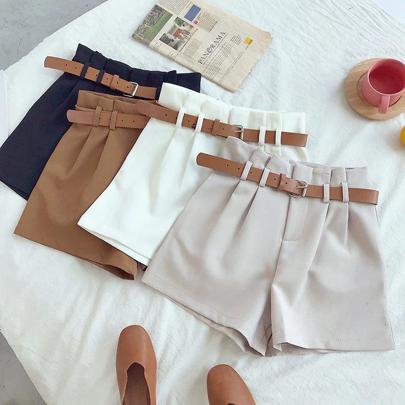 Casual wide-leg suit shorts