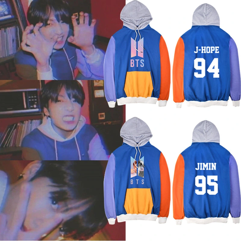 Long-sleeved sweatshirt Colorblock hooded coat