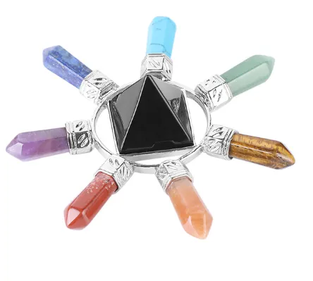 Natural crystal semi-precious stone seven chakra jewelry