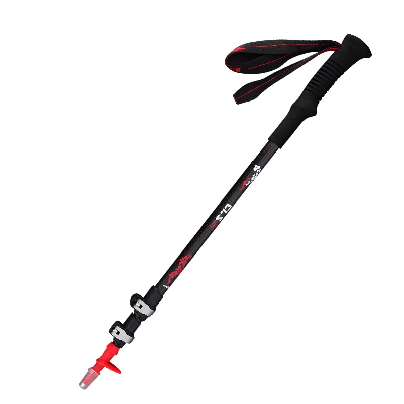 Outdoor carbon fiber trekking pole lightweight carbon outer lock telescopic walking stick