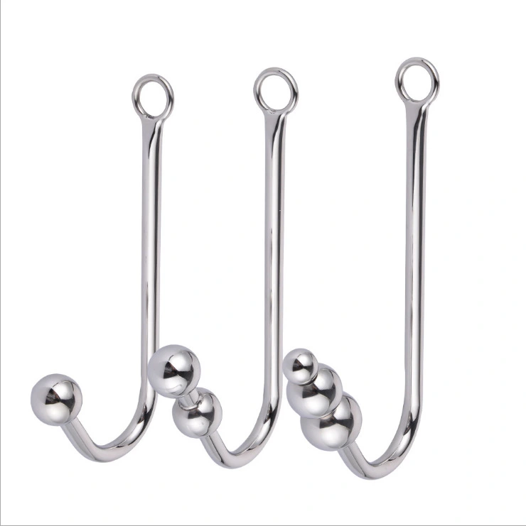 Metal stainless steel three ball anal hook adult fun supplies