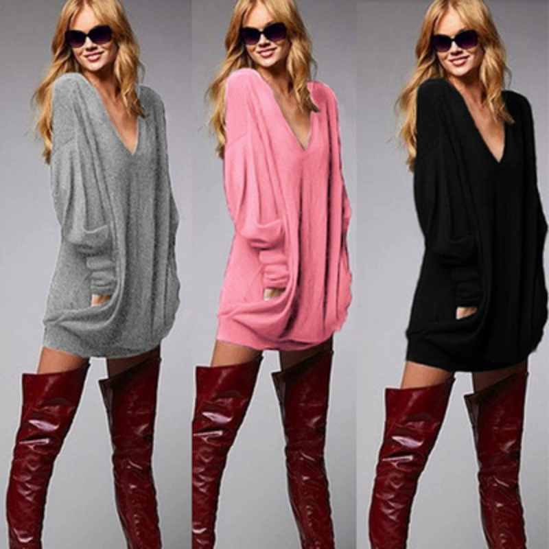 Fashion Loose Casual V-Neck BLouse With Long Sleeves