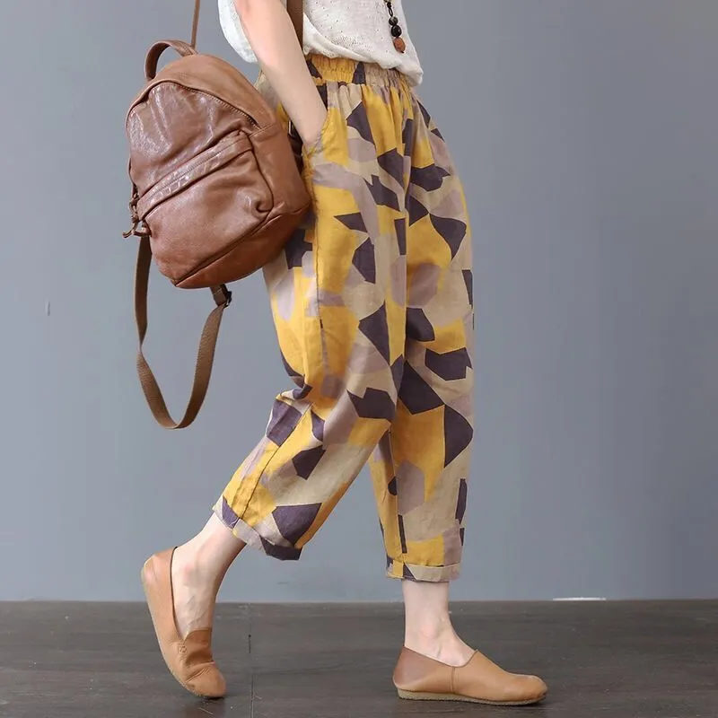Women's literary retro harem pants