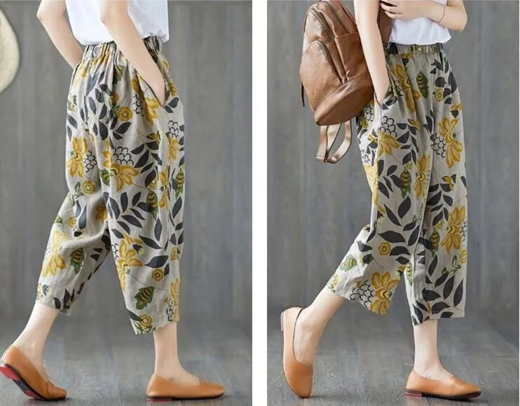 Women's literary retro harem pants