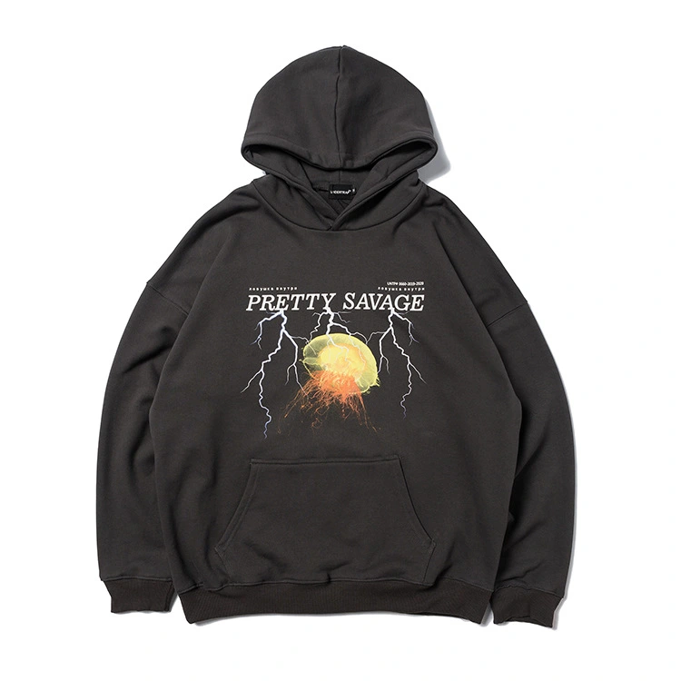 Lightning jellyfish and fleece hooded hoodie