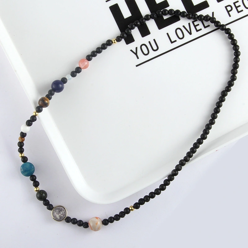 9 Planets In The Solar System Space Cosmic Galaxy Nebula Dome Beaded Necklace Women Birthday Valentine Anniversary Jewelry