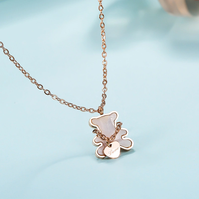 Bear clavicle chain love necklace