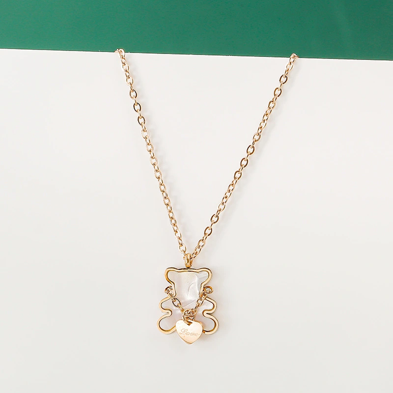 Bear clavicle chain love necklace