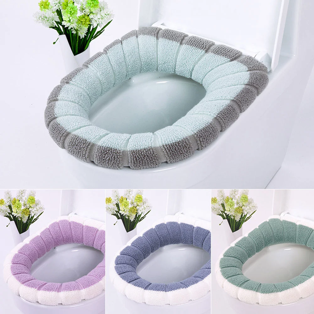 Two-color mosaic toilet seat cushion