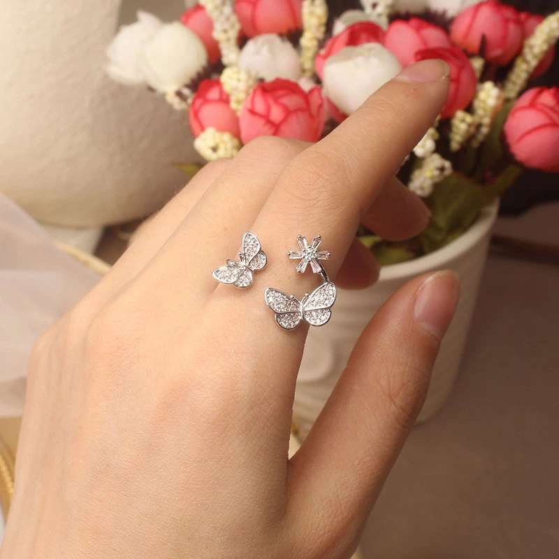 Micro Zircon Butterfly Ring