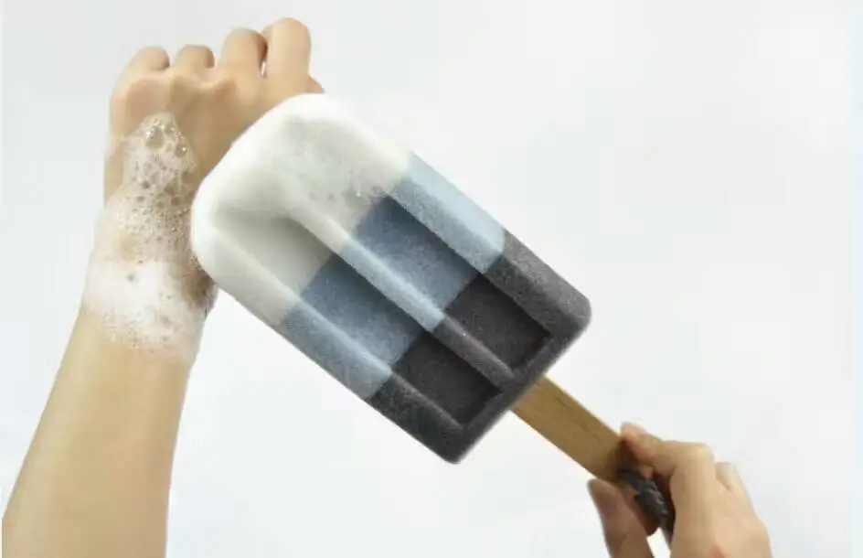 Color Random 1Pc Soft Shower Sponge Cute New Design Ice Cream Shaped Stick Bathroom Bathing Washing Sponges P5 China