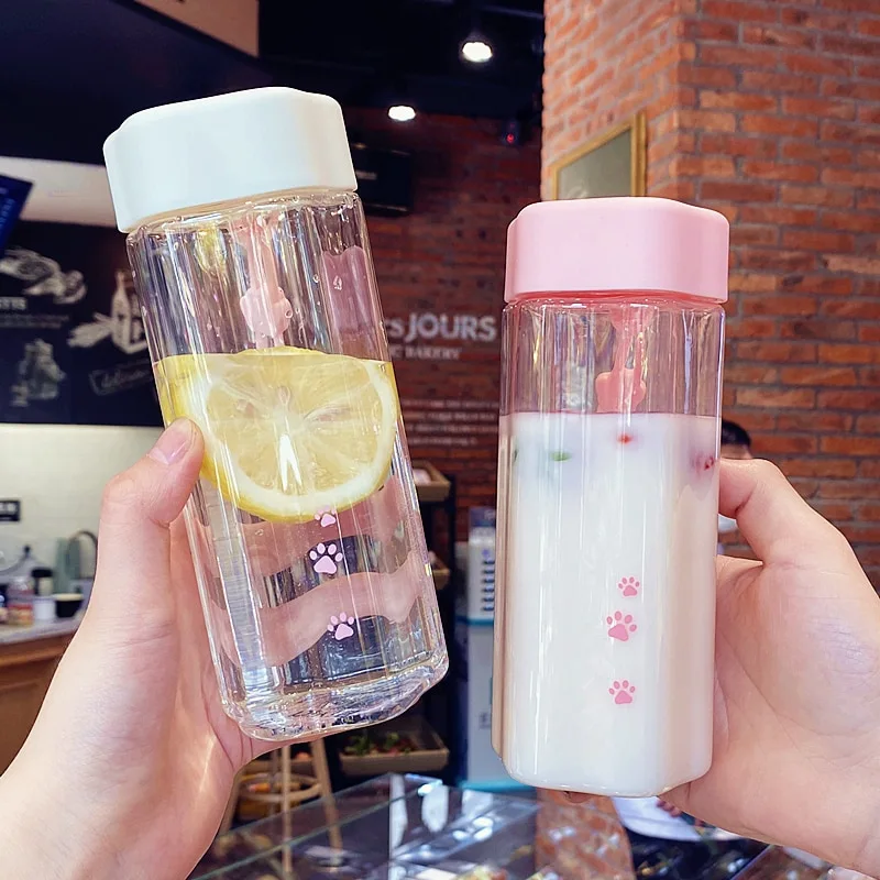 Transparent portable plastic water cup