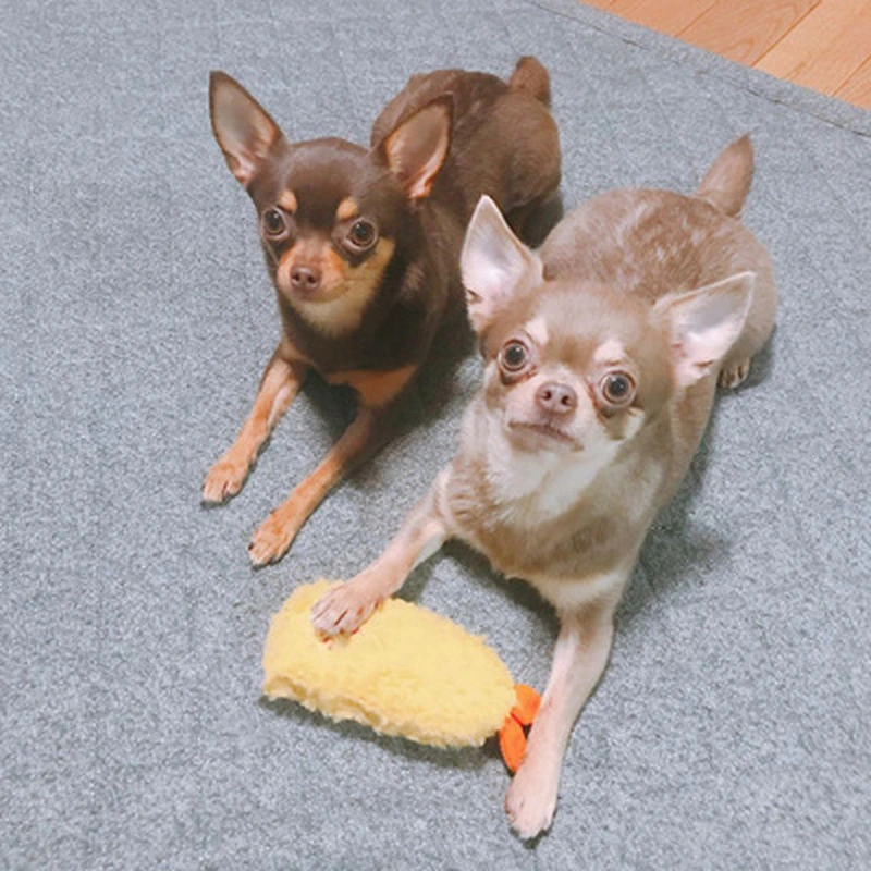  Fried Shrimp Tempura Dog Pet Chew Bite Squeaky Toy Cute Stuffed