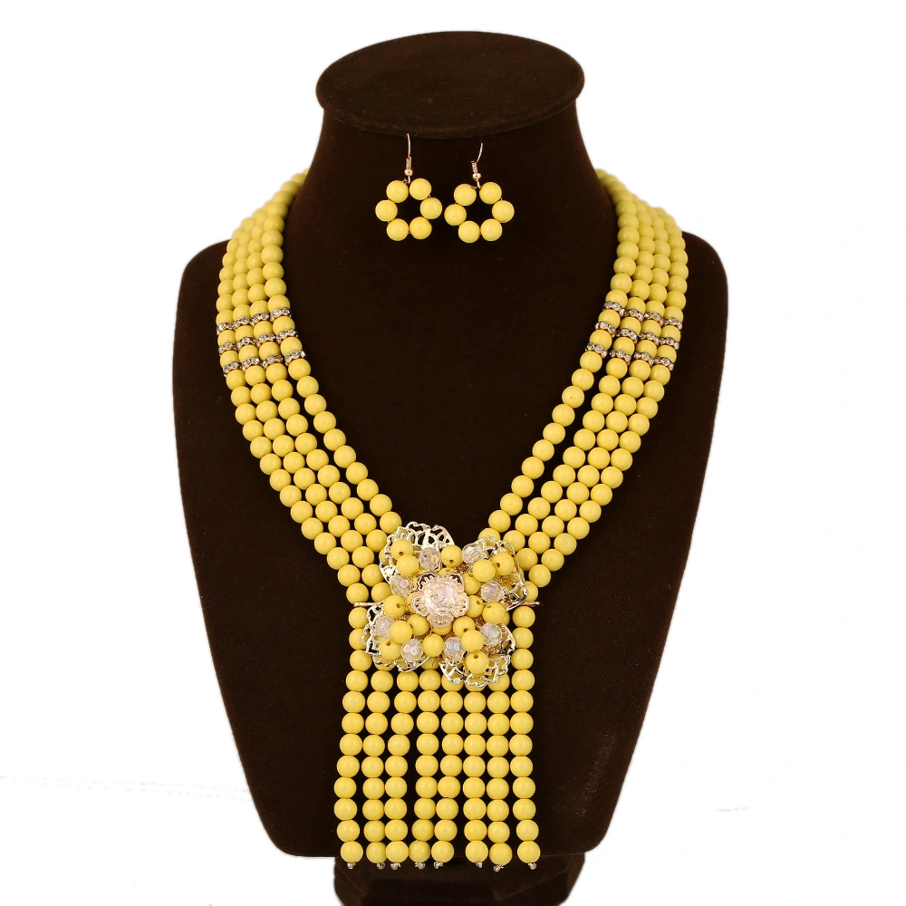 South African Wedding Jewelry Set Bridal Necklace Bracelet Two Piece Set