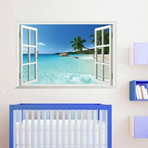 3D stereo wall stickers coconut tree PVC waterproof