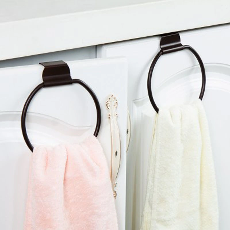 European-style Tieyi circular kitchen dishcloth rack towel rack spot hole-free cabinet door back towel hanger