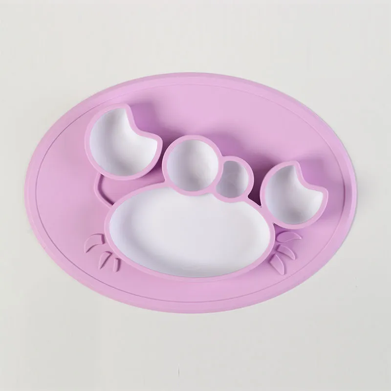 Silicone dinner plate crab anti-slip tableware