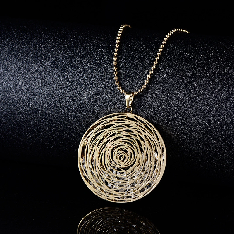 Gold Plated Hollow Heart Pendant Flower Of Life Love Necklace