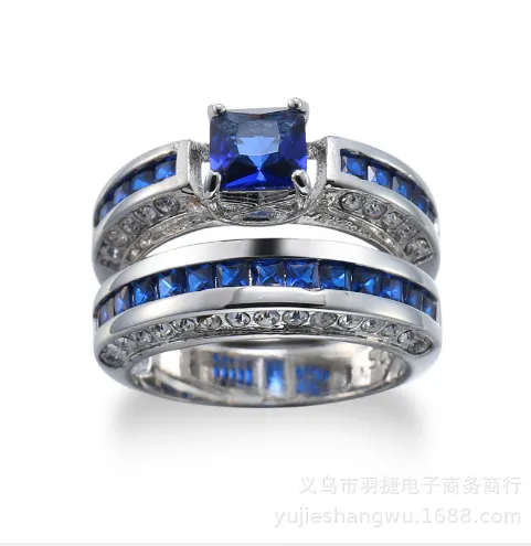 Fashion zircon ring ladies creative temperament sapphire diamond jewelry