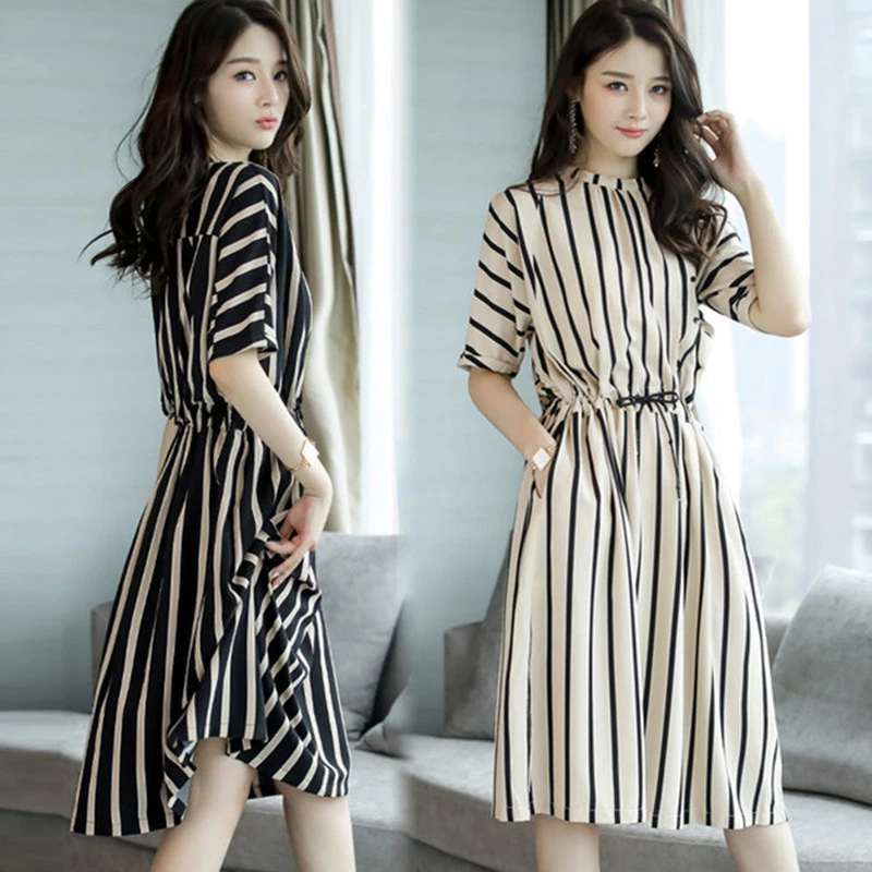 Fashion Slim Temperament Loose And Thin Short-Sleeved Dress