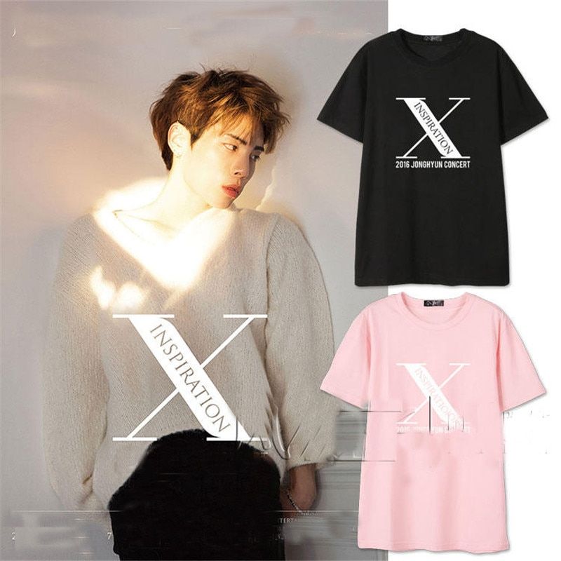Kpop Shinee T-shirt Unisex Jonghyun X-INSPIRATION Concert men Tshirt causal Tee short sleeve Tops summer (4)