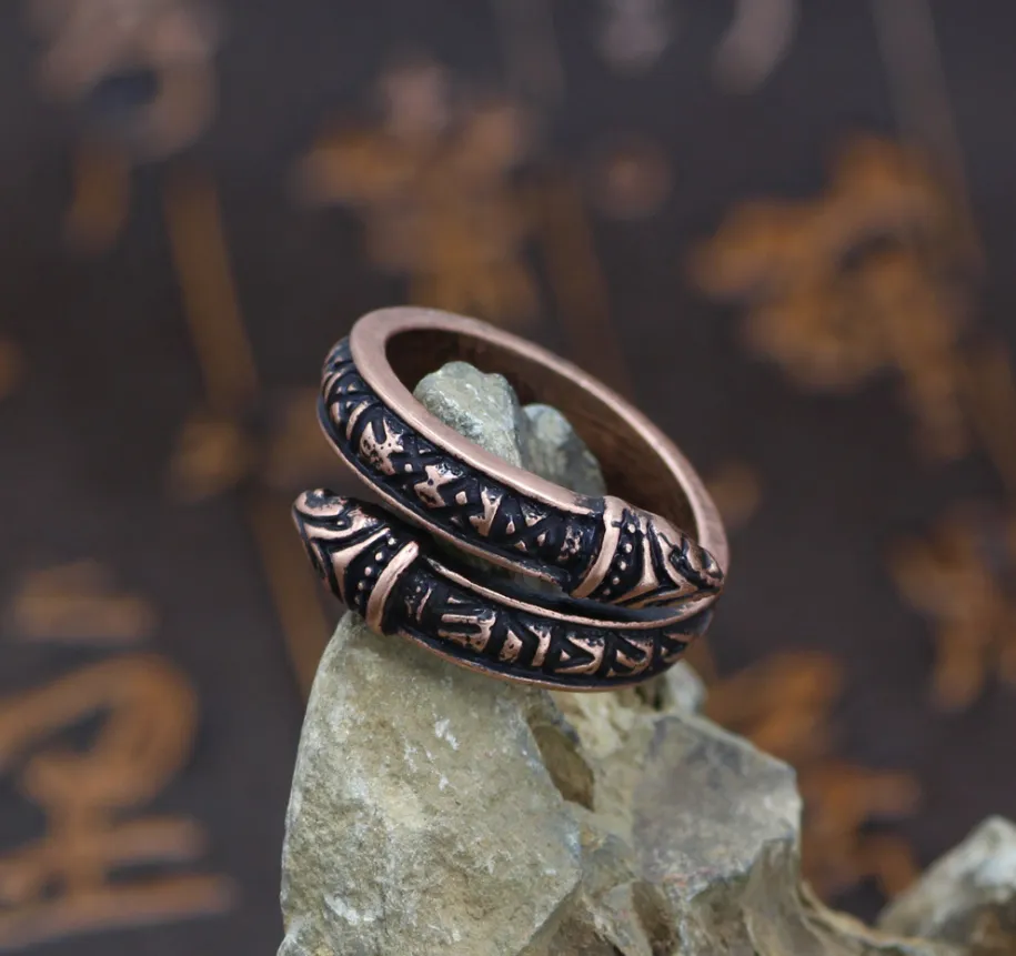 Double-headed snake opening ring