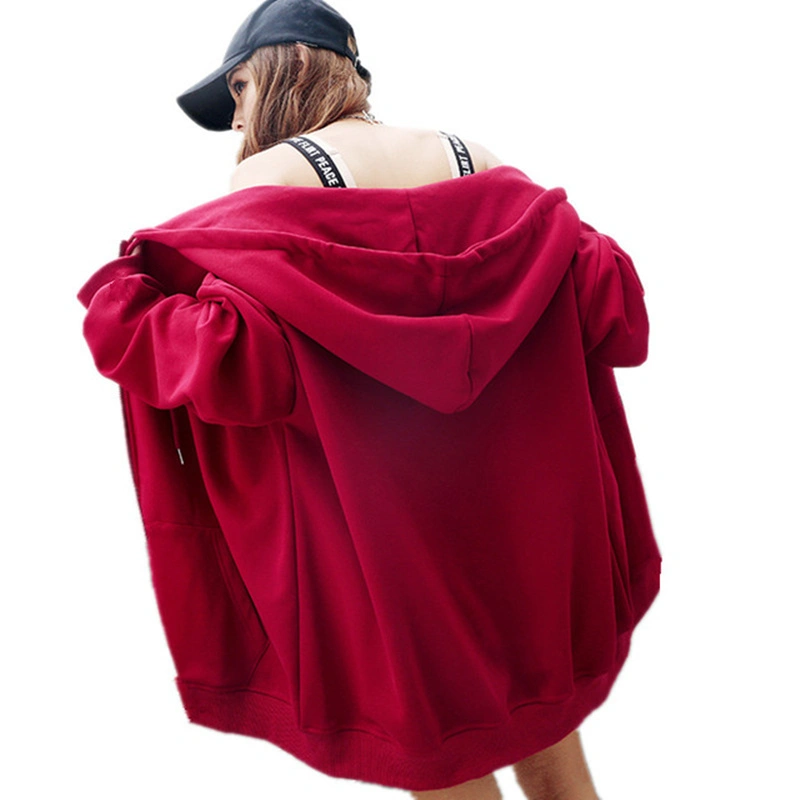 2021 autumn and winter new cardigan long-sleeved sweater female Korean version plus velvet loose thick hooded long autumn coat